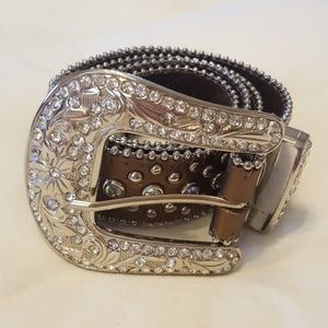 Bronze Jewel Leather Belt